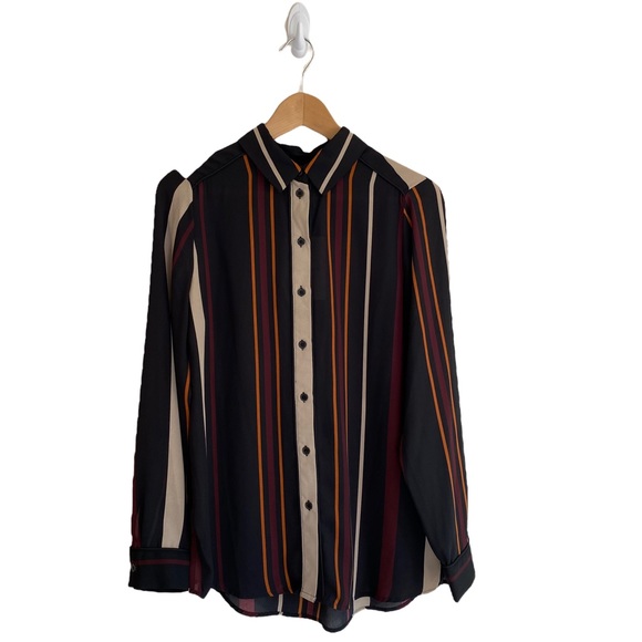 ✨Who What Wear✨ Stripe Button Down Shirt Size M NWT - Picture 1 of 11